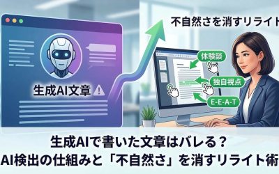生成AIで書いた文章はバレる？AI検出の仕組みと「不自然さ」を消すリライト術